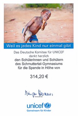 UNICEF-Urkunde